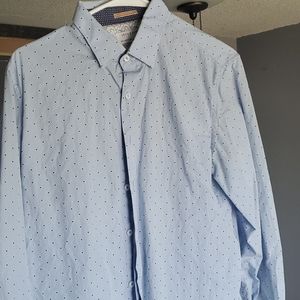 Denim & flower button down shirt